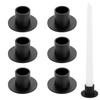 Set of 2/6 Taper Candle Holders, Matte Metal Candlestick Holders Bulk, Table Centerpiece, Black / Gold