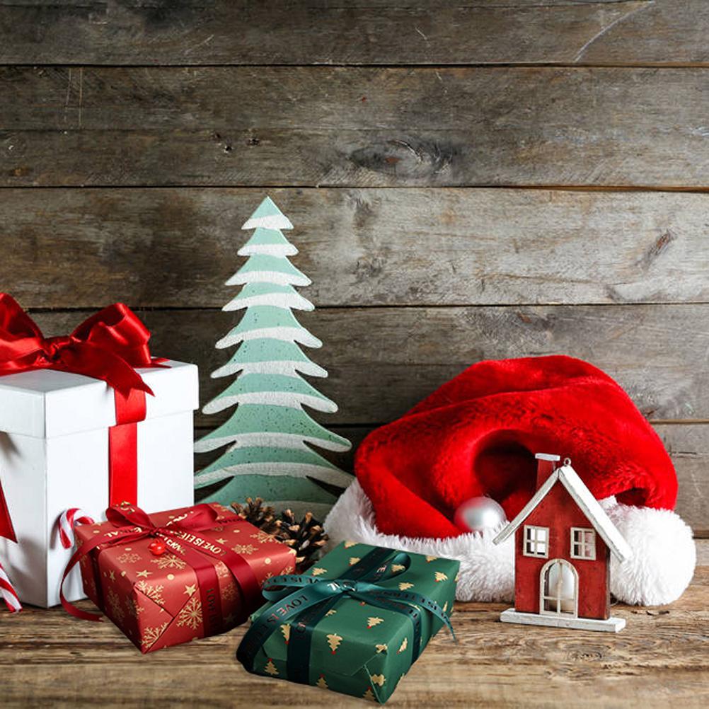 Christmas Kraft Wrapping Paper Christmas Elements Collection Double Sided Wrapping Paper Christmas Gift Box Decoration