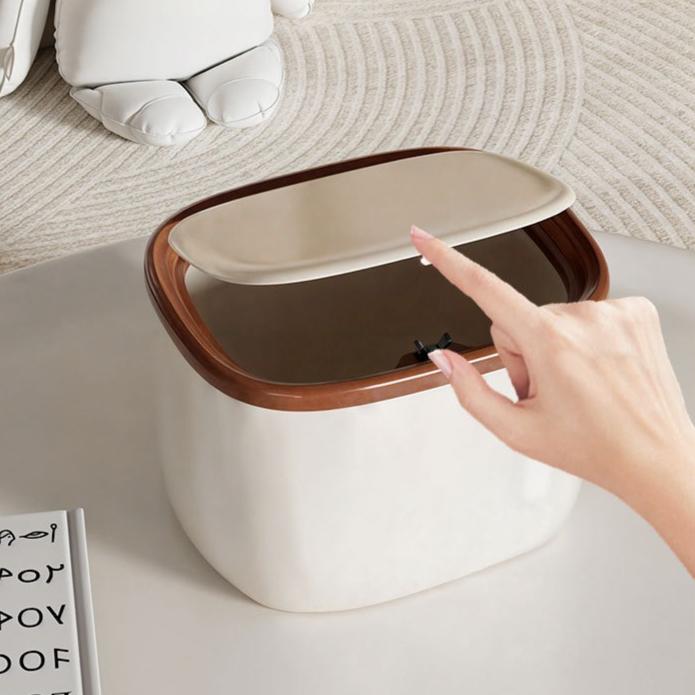 Настольное мусорное ведро Бытовое для гостиной Ведро для чайной заварки Герметичное и разделенное Мини-контейнер для хранения с большим диаметром