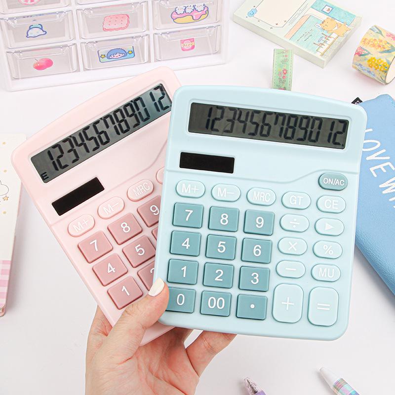 Colorful Solar-Powered Dual Office & Student Calculator
