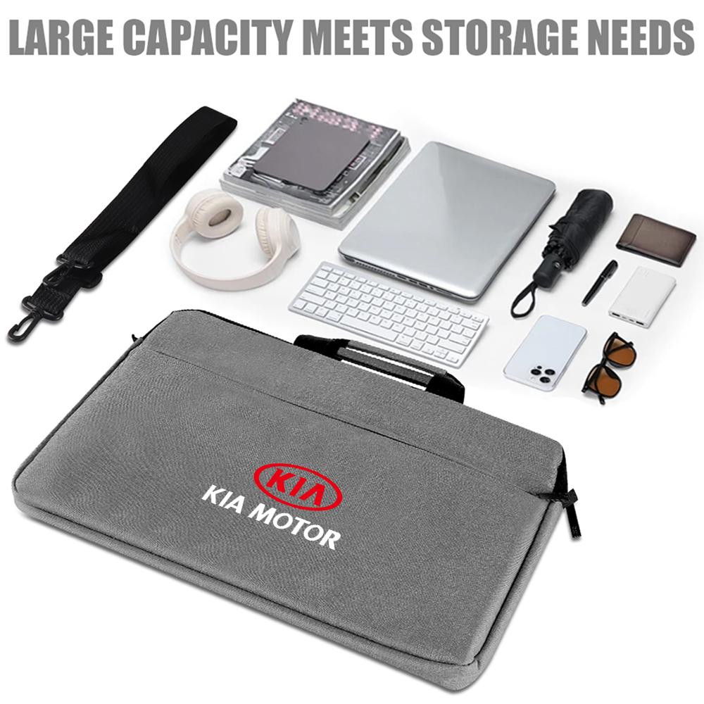 2026 Hot Car Sticker Fashion Tablet Waterproof Portable Travel Carrying Bag Computer Handbag For KIA KN Rio Sportage Cerato Soul