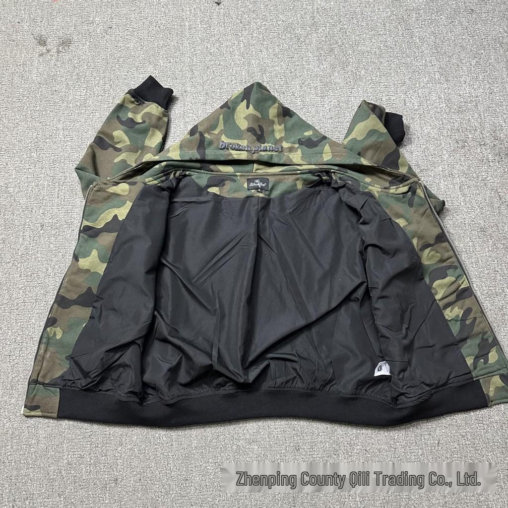 American Trendy Multicolor Graphic Double-Layer Cardigan Hoodie