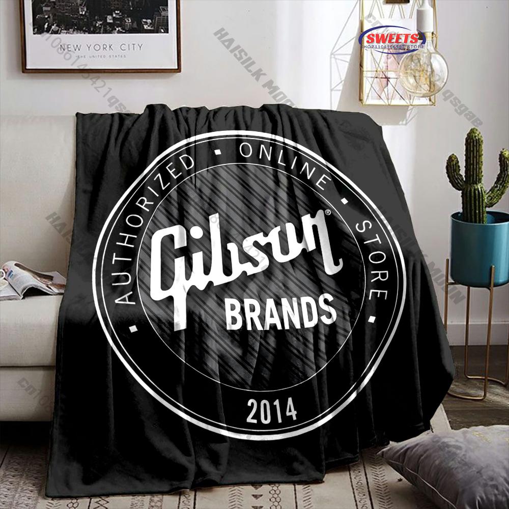 Classic G-Gibs0n Guitar Logo Print Blanket Warm Soft Comfortable Home Travel Blanket Sofa Bedding Cover Blanket Gift for Friends