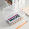 Simple Plastic Pencil Cases Transparent Square Storage Box Student Pen Pencil Holder Practical Stationery Cases