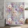 Bathroom curtain with floral design made of waterproof fabric for easy cleaning in your home or hotel bathroom decor white purpl