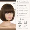 LISI HAIR Короткий парик Боб с челкой для женщин Синтетические парики Боб Черный парик для вечеринки Ежедневное использование Длина до плеч Косплей Красочный парик