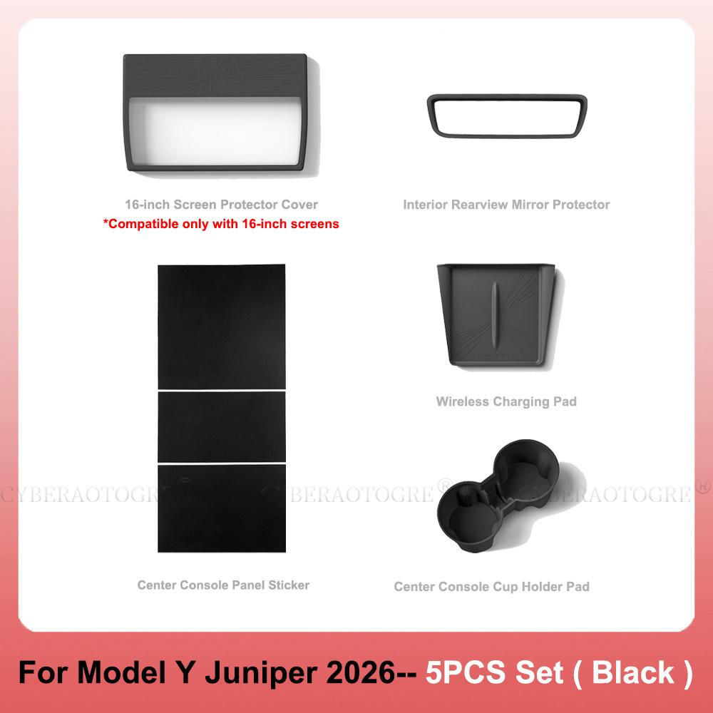 For Tesla Model Y Juniper 2026 Central Control Display Navigation Screen Protector 16-inch Silicone Protective Frame Edge Cover