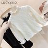2020 Spring Autumn/winter Girls Kids Velvet Warm Sweater Fashion Lace Embroidery Sweaters Baby Tops Clothes Children Clothing