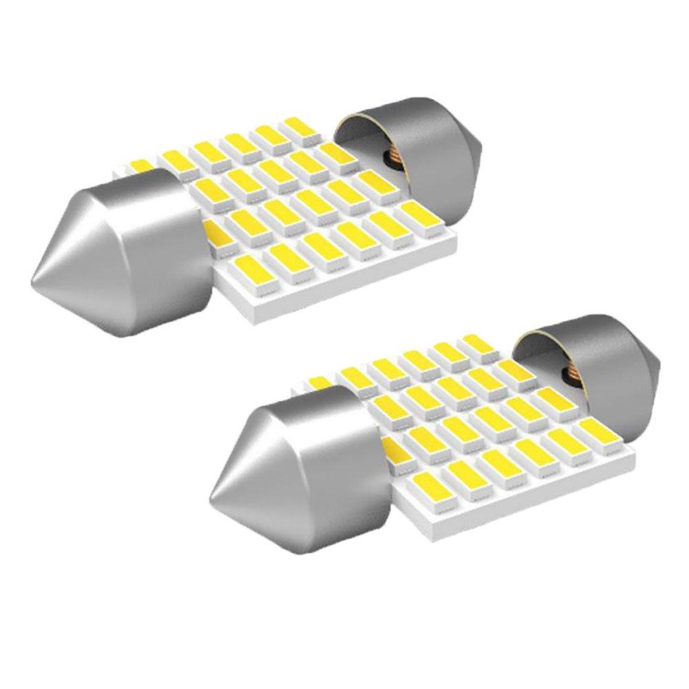 HooMoo Newest T10x31mm LED Car Lamp White White 24 Row Room Lamp 6500K Compatible with 12-24V Set of 2