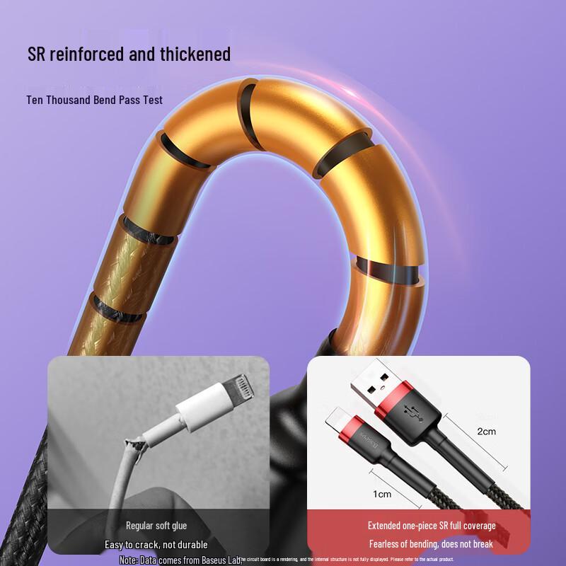 Baseus Прочный плетеный кабель Apple Lightning для зарядки