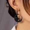 Серьги из сплава в стиле ретро с лунным черепом, креативные простые модные серьги, черные серьги