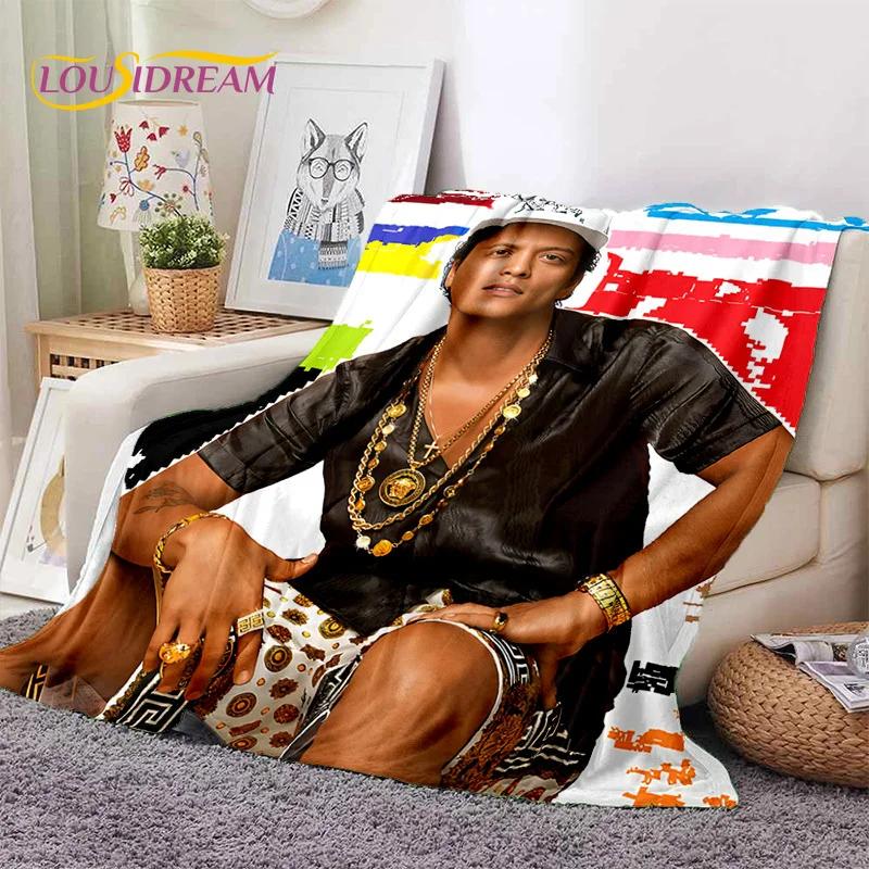 Bruno Mars 3D Singer Star Soft Flannel Blanket for Beds Bedroom Sofa Picnic,Throw Blanket for Cover Outdoors Leisure Nap Gift