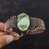 Green Aragonite Copper Bangle Copper Wire Wrapped Gemstone Jewelry Adjustable Cuff Handmade Jewelry Wire Wrapped Cuff Bracelet Gift For Her