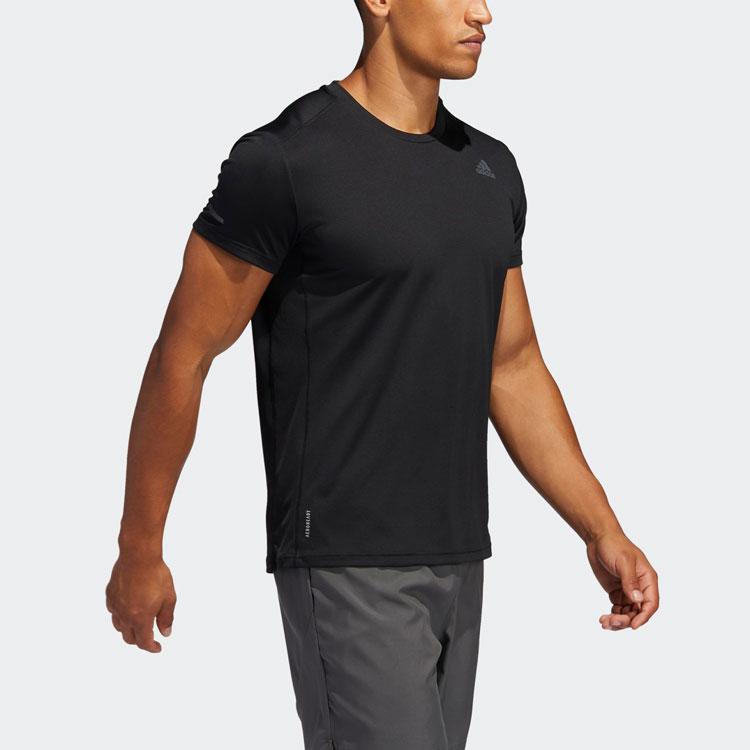 Adidas Футболка Run It Tee M Logo Training с короткими рукавами, мужские топы, черные FL6972