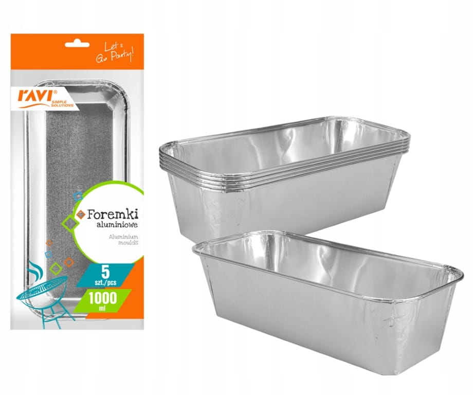 Aluminum baking tin 1000 ml set of 5