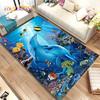 3D коврик для морского дна, подводный мир, дельфин, черепаха, коврик для гостиной, спальни, дивана, коврик, детский нескользящий напольный коврик
