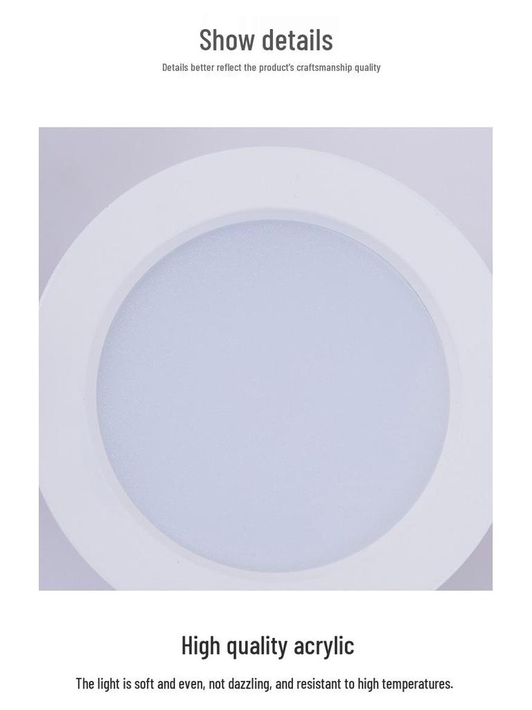 Ультратонкий светодиодный встраиваемый светильник с антибликовым и антизапотевающим эффектом для дома и магазина одежды - 4, 6, 8 дюймов с узкой рамкой