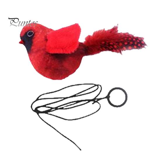 Интерактивные игрушки для кошек, подвесная плюшевая птица, писклявая звуковая имитация птицы, игрушка-дразнилка, игривое развлечение, связь с вашим домашним котенком, щебечущая игрушка для кошек