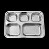 304 Stainless Steel Deep 5-Compartment Lunch Tray