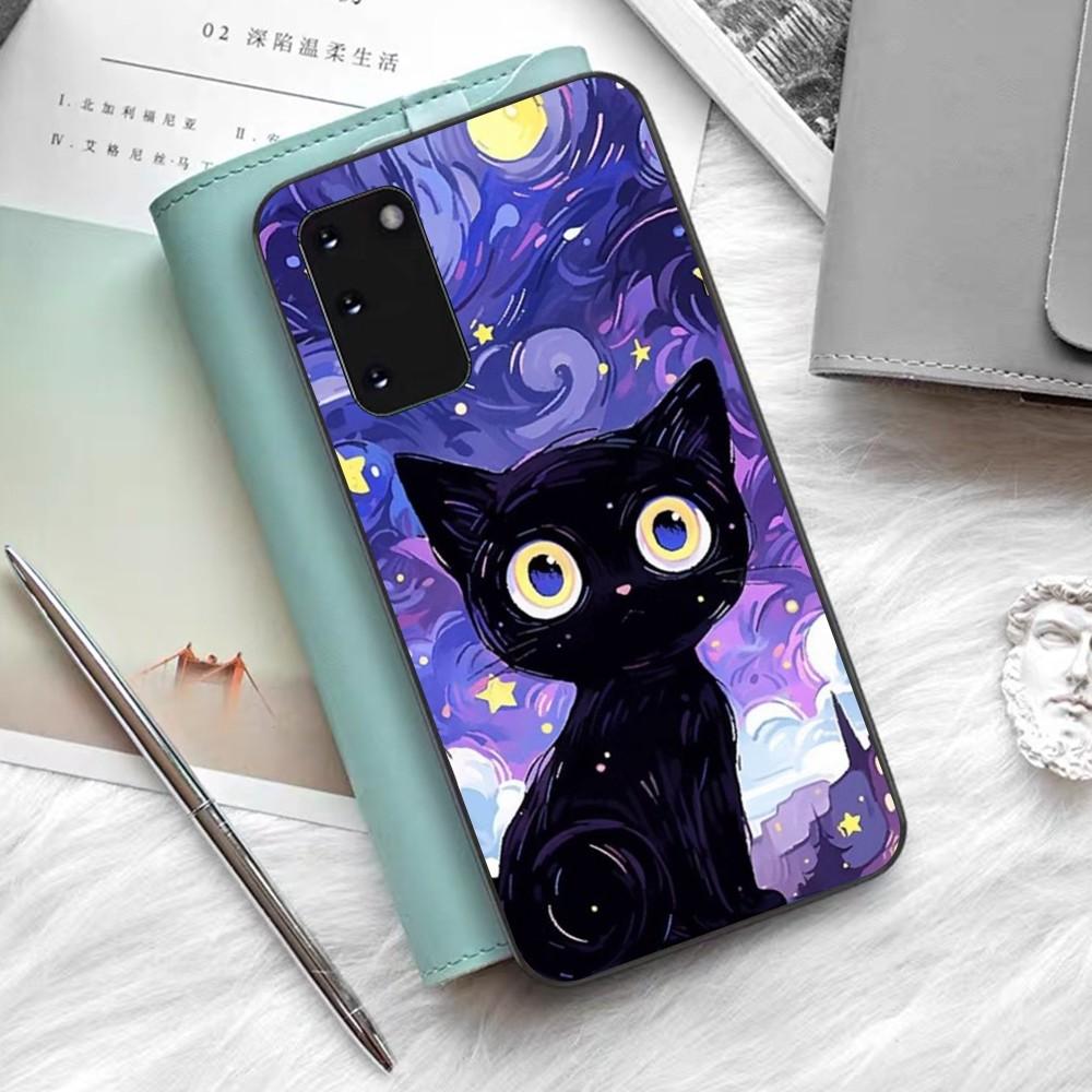 Чехол для телефона «Звездное небо с котом» для Samsung S 9 10 20 21 22 23 30 23 24 Plus Lite Ultra FE S10lite Fundas