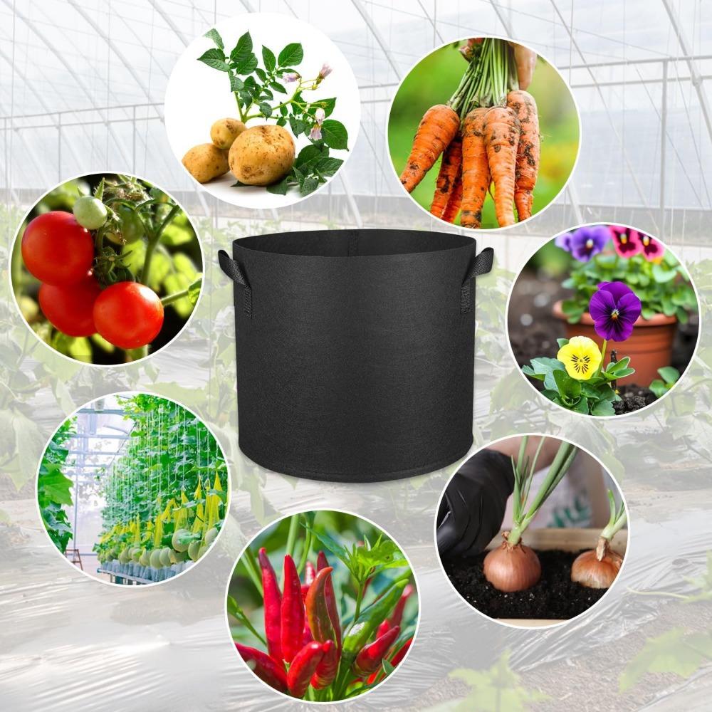 Набор из 6 горшков из нетканого материала объемом 3 галлона и 11 литров с ручками для посадки томатов, картофеля и овощей