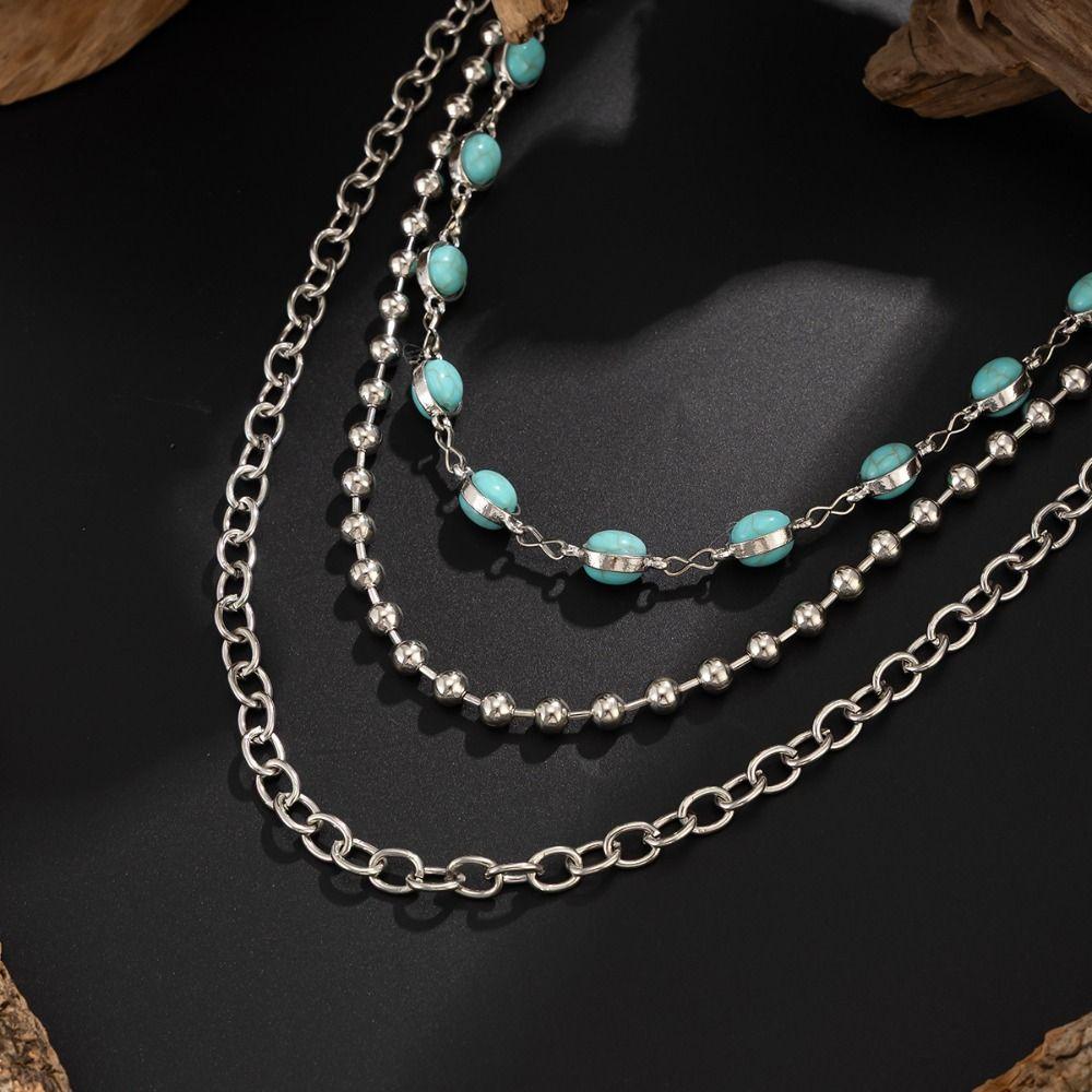 Turquoise Pearl Waist Chain Tassel Pants Chain Goth Punk Belt Chain  Male