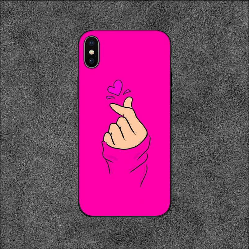 Чехол для телефона с изображением сердца в стиле kpop для iPhone 11 12 Mini 13 14 Pro XS Max X 8 7 6s Plus SE XR Shell