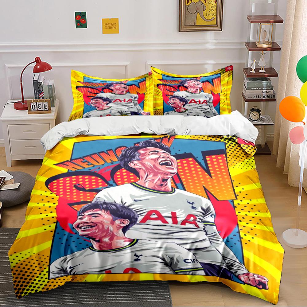 Pop Art Style Soccer Player Illustration Bedding Set (1 duvet cover, 2 pillowcases, duvet not included) sofas