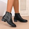 Fashion Womens Ankle Boots Autumn 2025 Retro Embroidery Short Boots Fashion Pointed Toe Leather Western Cowboy Boot Botas Para Mujer
