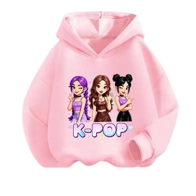 Детская ретро-толстовка в стиле аниме и K-Pop - с длинным рукавом, весенне-осенняя повседневная одежда для мальчиков и девочек
