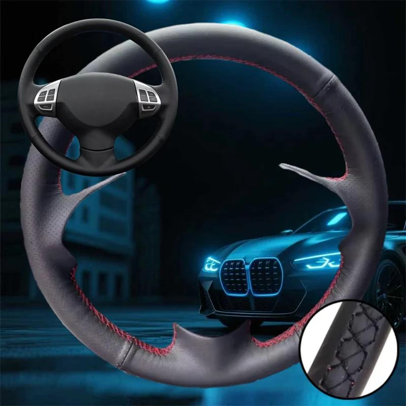 Customized Car Steering Wheel Cover For Mitsubishi Lancer EX 10 Lancer X Outlander Car Accessories Hand-sewn Steering Wrap
