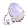 Natural Rainbow Moon Stone Gemstone Handmade 925 Sterling Silver Ring S.7 z1g54