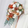 Wedding Bouquet Waterfall Floral Rose Handheld Artificial Cascading Bridal