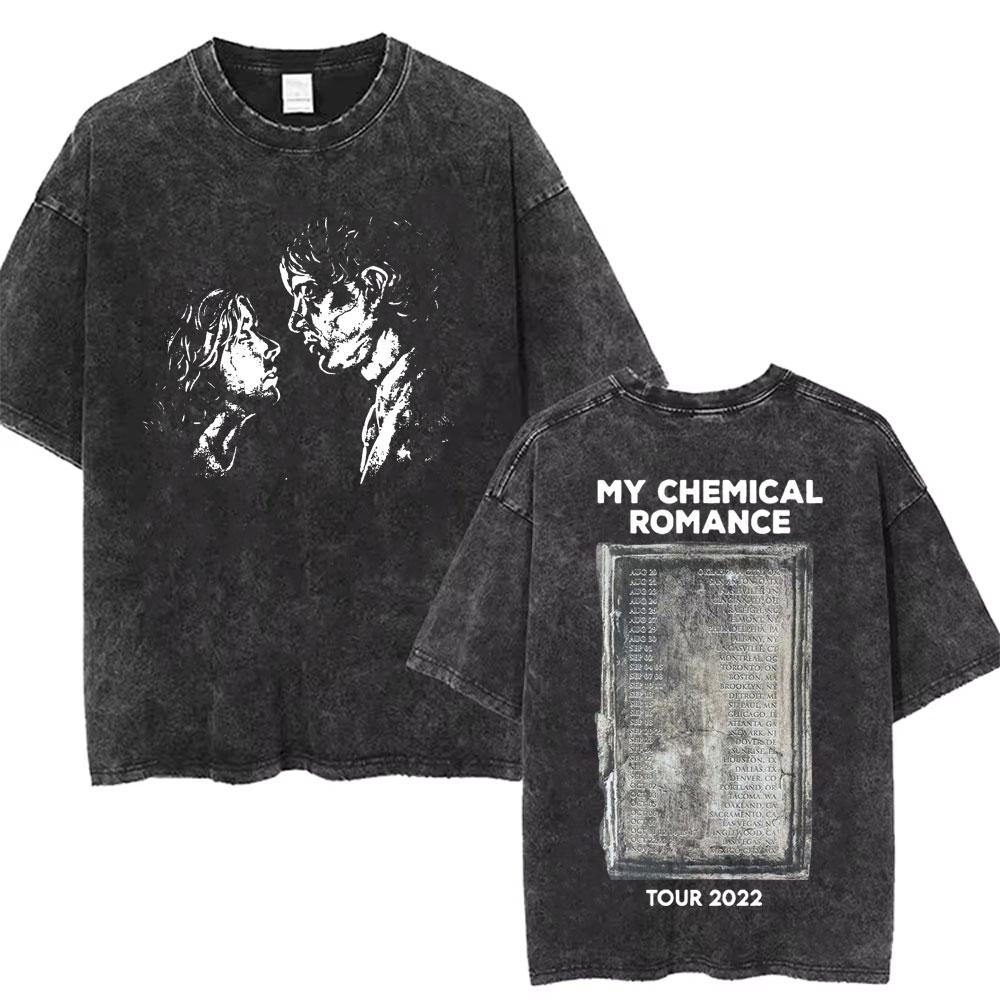 Музыкальная группа My Chemical Romance Музыкальный Чехол Стираемая Винтажная Футболка с Принтом Мужская Женская Панк Эмо Рок Оверсайз Футболки с Коротким Рукавом