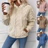 Autumn and Winter Women's Pullover Jacquard Hooded Loose Plush Hoodie