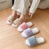 Rose Fleece Open Cotton Slippers Winter Home Fluffy Slippers Warm Fleece Non-slip Thick Bottom Cotton Mop Versatile