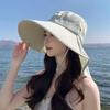 Summer Fashion Floppy Sun Hat With Ponytail Opening Uv Protection For Casual Outdoor Wear