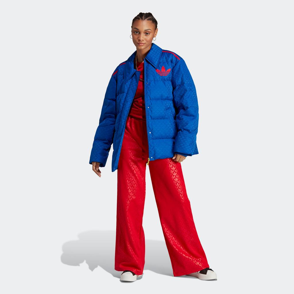 adidas Оригинальная куртка-пуховик с монограммой для женщин, верхняя одежда, синяя IB2023