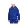 Nike Solid Color Logo Hooded Long Sleeve Jacket Kids Jackets Blue DV3066-455