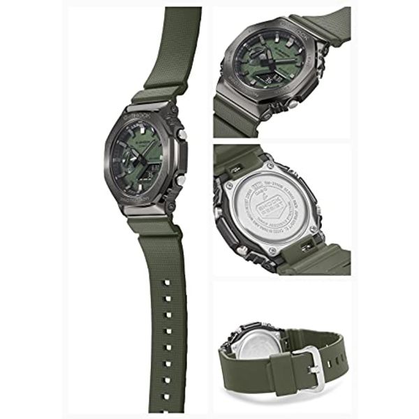 Casio G-SHOCK Quartz GM-2100B-3AJF Мужские часы с металлическим покрытием и светодиодной подсветкой, светло-зеленые, НОВИНКА