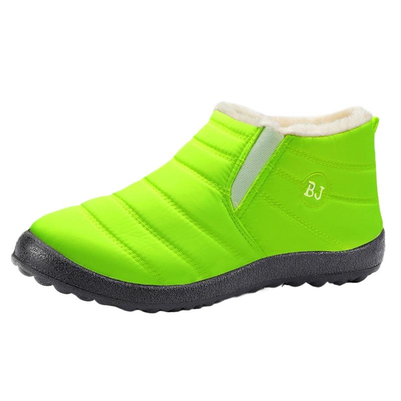 Хлопковые ботинки большого размера, Зимние утепленные флисом модные снежные ботинки, Мужские и женские парные водонепроницаемые и нескользящие хлопковые ботинки для женщин.