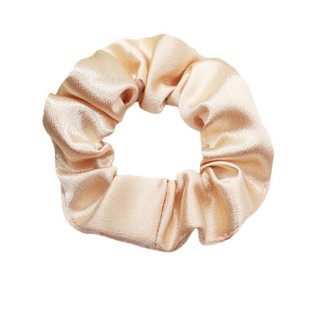 Large Solid Color Satin Fabric Scrunchies for Women's Ponytails