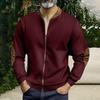 Men Casual Coat Stand Collar Long Sleeve Zipper Closure Plaid Elbow Patch Baseball Jacket Outdoor Street Wear