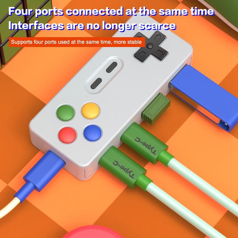 Игровой геймпад 4-в-1, моделирующий хаб, игровой контроллер, компьютерный USB Type-C, USB-C адаптер интерфейса для ноутбука, ПК, мыши, клавиатур, U-диска