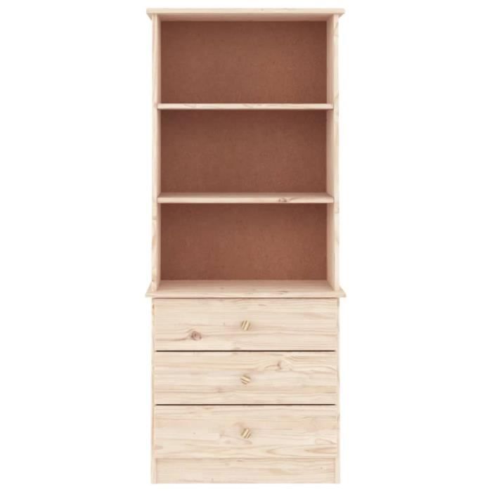 VidaXL Bookcase with Drawers ALTA 60x35x142 Cm Solid Pine Wood 353951