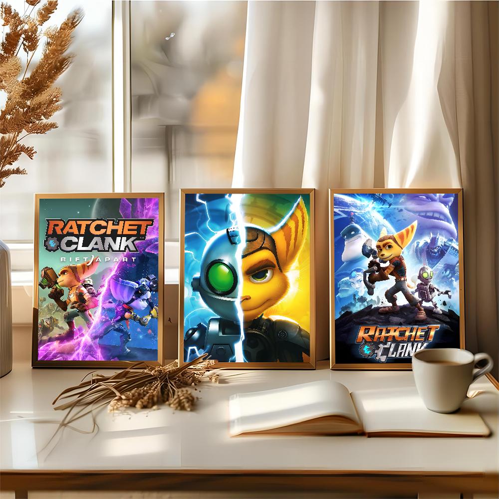 R-Ratchet and Clank Game Classic Vintage Posters Vintage Room Home Bar Cafe Decor Nordic Home Decor