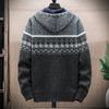 Men's Fall And Winter Casual Sweater Jacket Warm Knit Sweater Hooded Hoodie