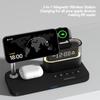 5 in 1 Wireless Charging Phone Holder Earphone Charger Multifunctional RGB Light Stong Magnetic Digital Alarm Clock