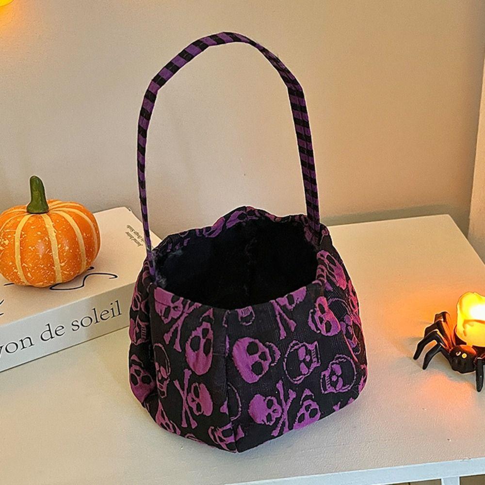 Gifts Pouch Halloween Candy Bag Cloth Stuffed Cotton Tote Bags Kawaii Pumpkin Candy Bucket  Party