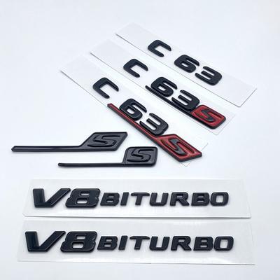 Глянцевая черная эмблема с буквами и цифрами C63 C63s V8Biturbo для Mercedes Benz AMG, багажник автомобиля, задний багажник C205 S205 W205, логотип